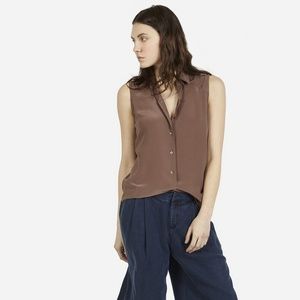Everlane silk sleeveless in chesnut